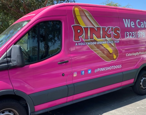 Pink's Hot Dogs catering van