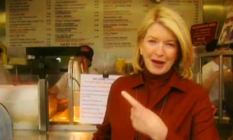 Martha Stewart visits Pink's Hot Dog Stand