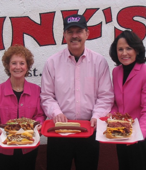 Betty, Gloria, and Richard Pink of Pink's Hot Dogs