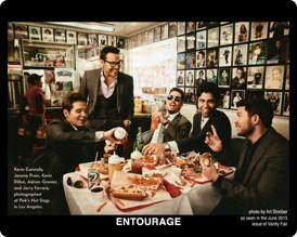 Cast of Entourage dining at Pink's Hot Dogs