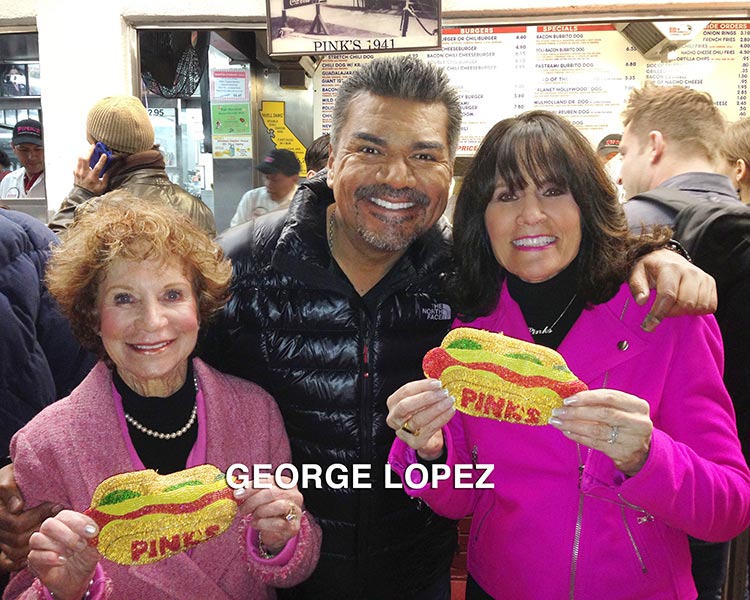 George Lopez with Gloria and Beverly Pink