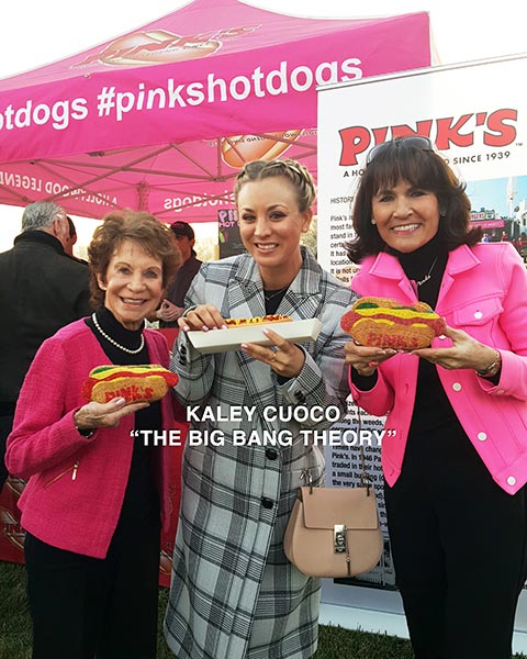 Kaley Cuoco with Gloria and Beverly Pink