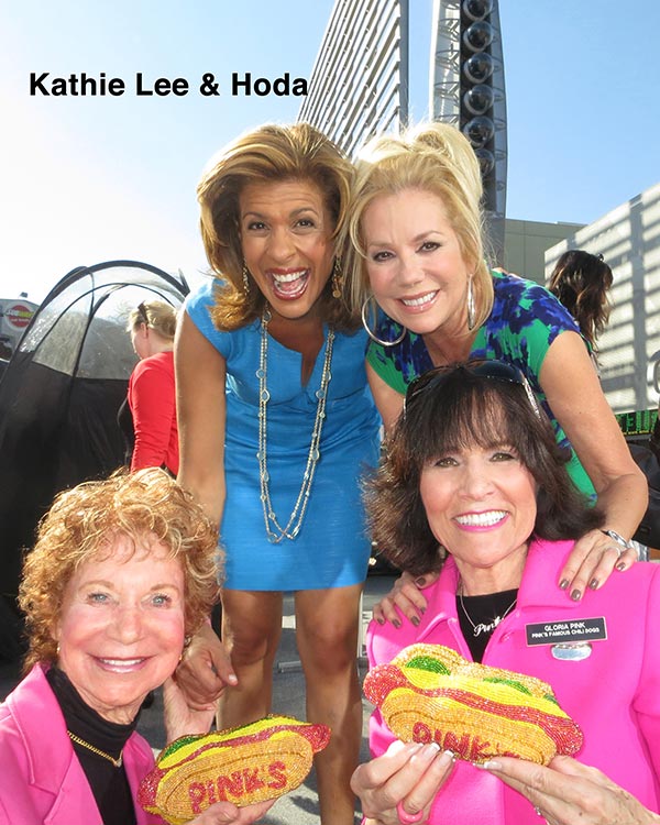 Kathie Lee and Hoda with Gloria and Beverly Pink