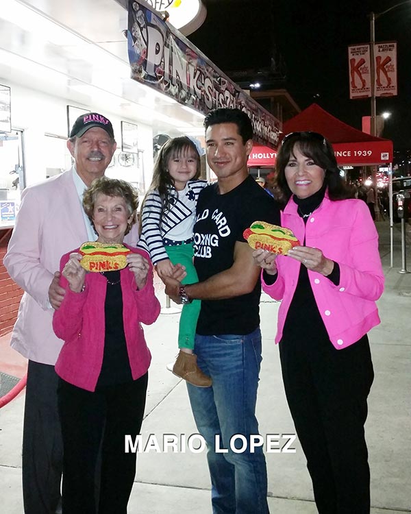 Mario Lopez with Richard, Gloria and Beverly Pink