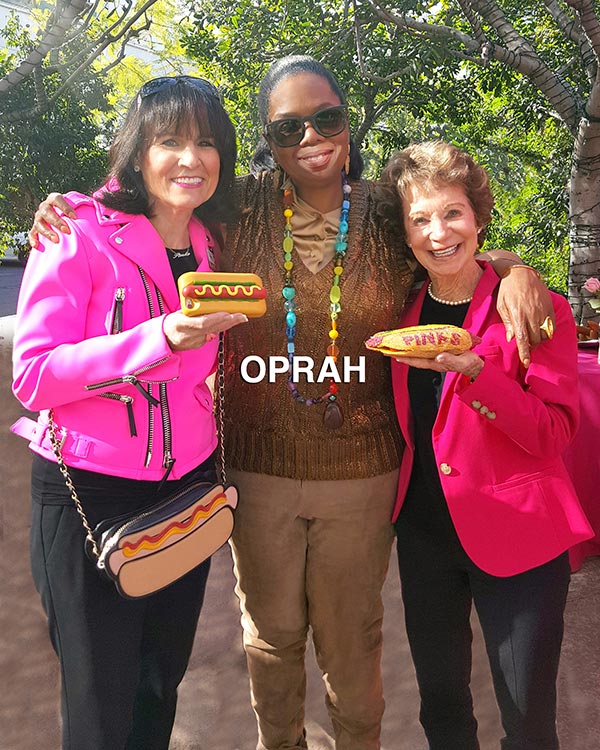 Oprah Winfrey with Gloria and Beverly Pink
