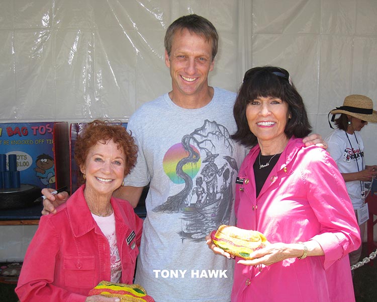 Tony Hawk with Gloria and Beverly Pink